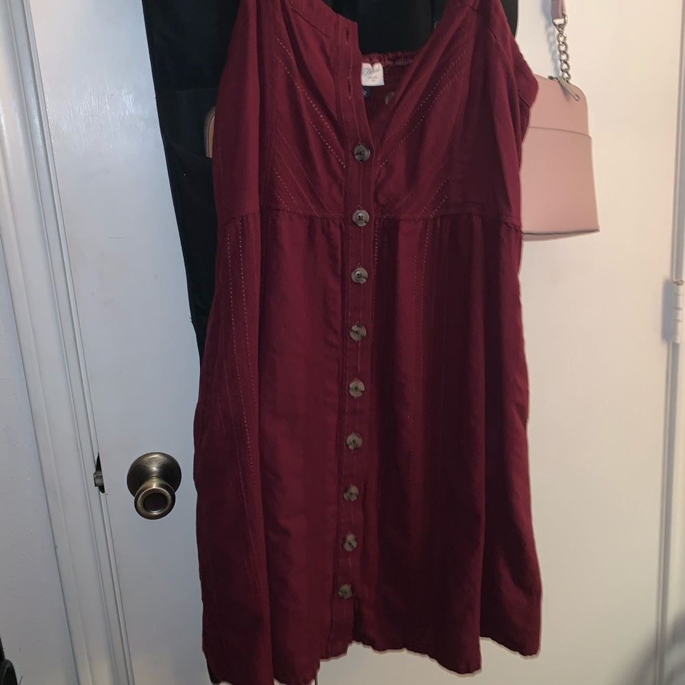 Short Maroon spaghetti strap dress